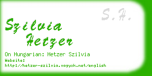 szilvia hetzer business card